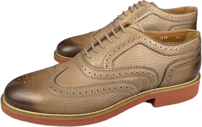 Scarpa uomo Doucal's in pelle, stringata bassa color marrone chiaro, moda uomo, scarpe eleganti e comode