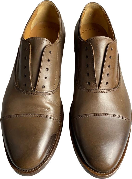 Scarpa uomo Doucal's francesina stringata cap toe in pelle marrone, scarpe basse eleganti per moda uomo
