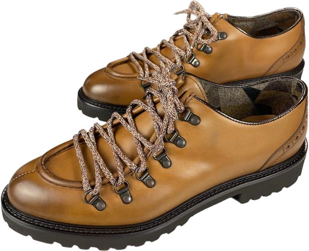 Scarpa uomo Doucal's Derby coulisse in pelle colore Caffè, scarpe stringate basse in stile moda uomo.