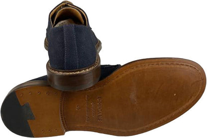 Scarpa uomo Doucal's Derby stringata in tessuto blu, scarpe basse eleganti e comode per look casual e formali