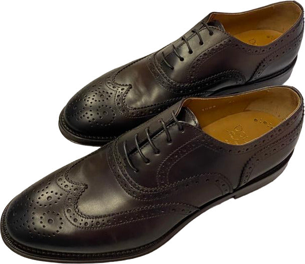 Scarpa uomo Doucal's Oxford Brogue di Moro, francesina stringata italiana, tomaia in pelle liscia, stile elegante e casual.