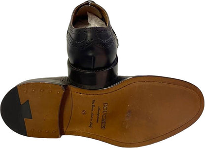 Scarpa uomo Doucal's Oxford Brogue di Moro, elegante francesina stringata in pelle marrone, stile classico e raffinato.