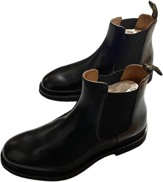 Scarpa uomo Doucal's Chelsea Boots Beatles in pelle nera, stivaletti elastici italiani, stile elegante e sofisticato.