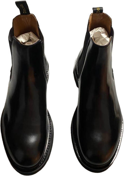 Scarpa uomo Doucal's Chelsea Boots Beatles in pelle nera, stivaletti elastici italiani, stile moda uomo elegante