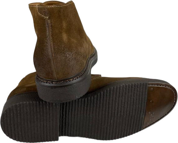 Scarpa uomo Doucal's polacchini in pelle scamosciata marrone, stivaletto elegante da moda uomo.