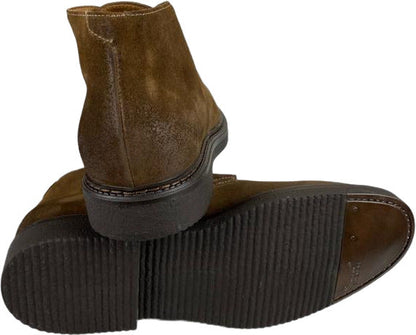 Scarpa uomo Doucal's polacchini in pelle scamosciata marrone, stivaletto elegante da moda uomo.