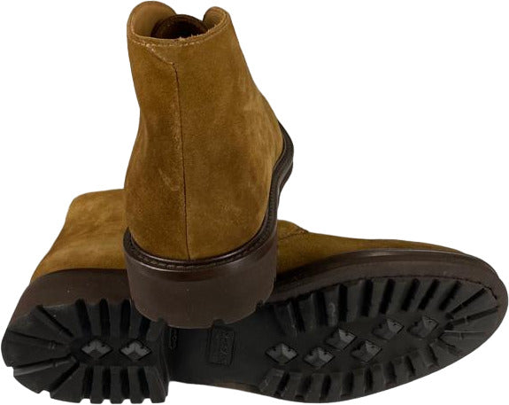 Scarpa uomo Doucal's stivaletto polacchini in pelle scamosciata colore tabacco, stile moda uomo, calzature in pelle di alta qualità