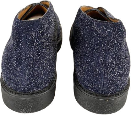 Scarpa uomo Doucal's stivaletto polacchini in pelle scamosciata blu con fantasia, moda uomo, scarpe stile stivali.