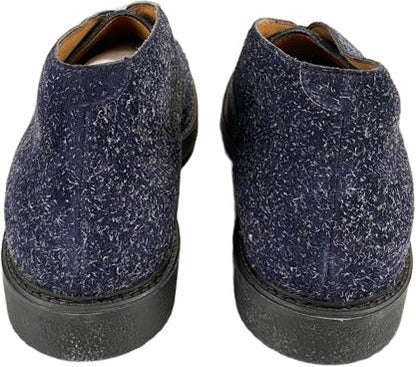 Scarpa uomo Doucal's stivaletto polacchini in pelle scamosciata blu con fantasia, moda uomo, scarpe stile stivali.