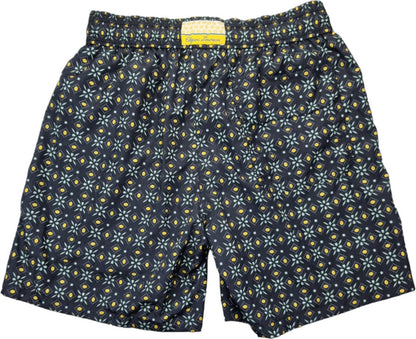 Boxer mare uomo Edizioni Limonaia nero fantasia con elastico, tessuto leggero ideale per spiaggia e piscina.