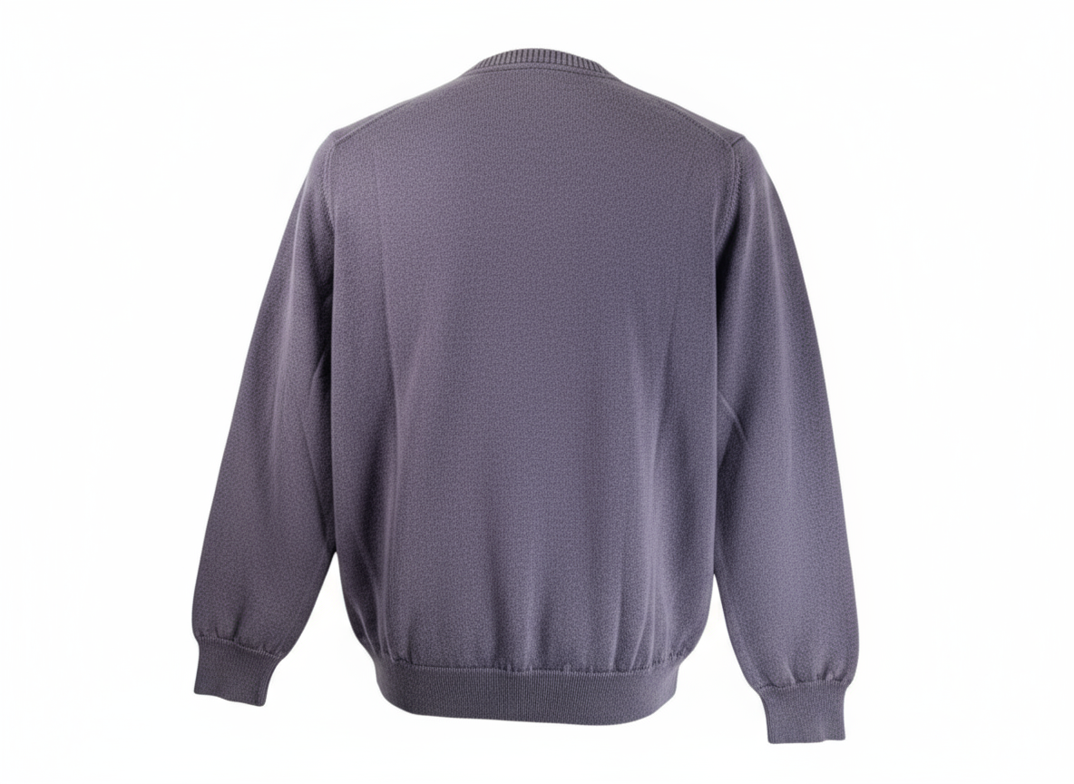 Maglia uomo Fedeli girocollo color prugna, tessuto di alta qualità, stile italiano, vista frontale.