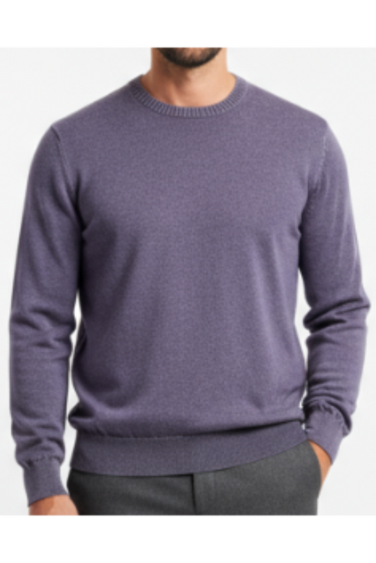 Maglia uomo Fedeli girocollo colore prugna, tessuto di alta qualità, realizzata in Italia, con stile semplice ed elegante