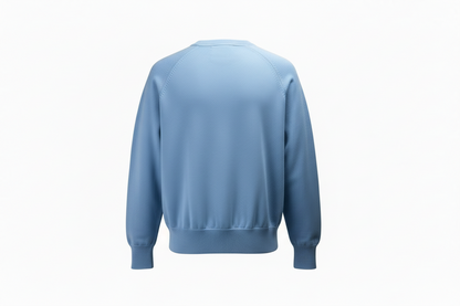 Maglia uomo Fedeli girocollo in tessuto azzurro, abbigliamento moda uomo, vista frontale con collo rotondo.