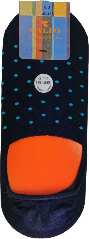 Men's insole socks - Rooster - navy/smurf polka dot pattern
