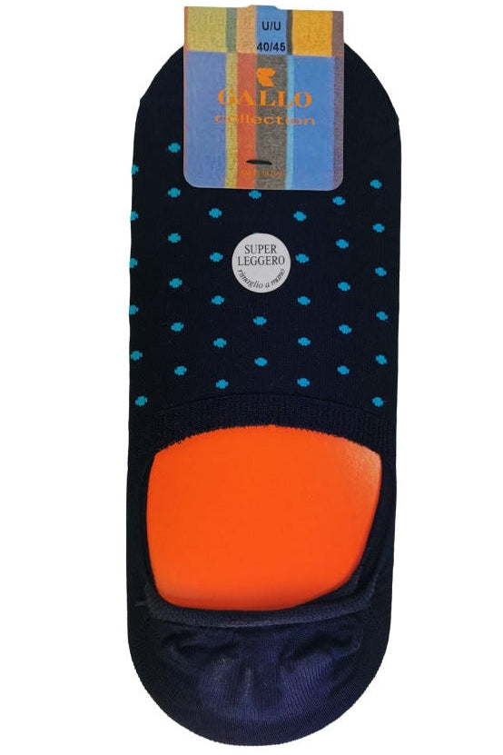 Men's insole socks - Rooster - navy/smurf polka dot pattern