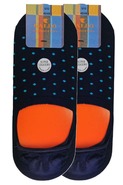 Men's insole socks - Rooster - navy/smurf polka dot pattern