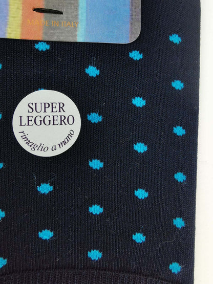 Men's insole socks - Rooster - navy/smurf polka dot pattern