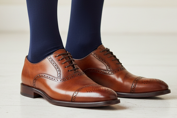 Calze lunghe da uomo Gallo blu tinta unita, cotone morbido, ideali per outfit casual e formali, altezza sopra il ginocchio.