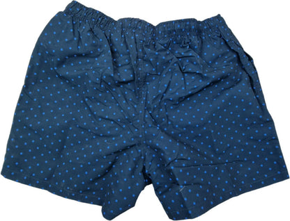 Boxer mare uomo Gallo blu fantasia pois, pantaloncini da spiaggia in stile moda italiana, comodi e colorati per il mare.