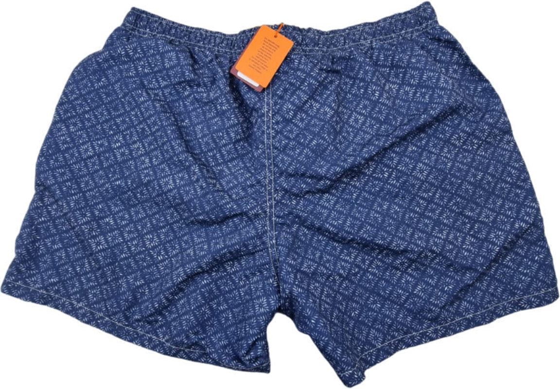 Boxer mare uomo Gallo in fantasia blu, morbido tessuto, comodo e leggero, ideale per l'estate e il mare.