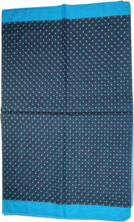 Sciarpa da uomo Gallo in seta e cotone con fantasia pois e Puffo blu, accessorio elegante e di moda italiana