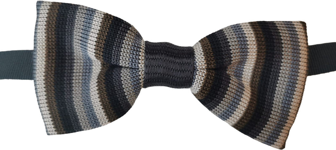 Papillon Uomo Gallo - Seta antracite/piombo Righe Multicolor