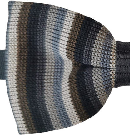 Papillon Uomo Gallo - Seta antracite/piombo Righe Multicolor