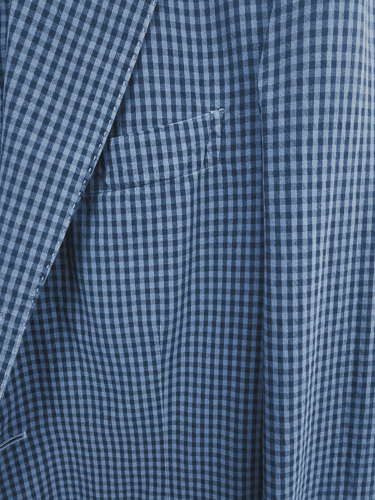 Giacca uomo The GIGI tre bottoni micro quadri blu articolare taschino