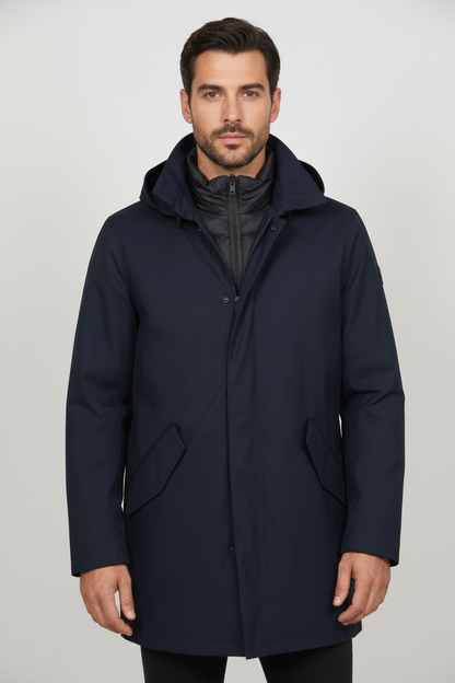 Giubbotto uomo 3/4 con cappuccio - People of Shibuya - colore  blu