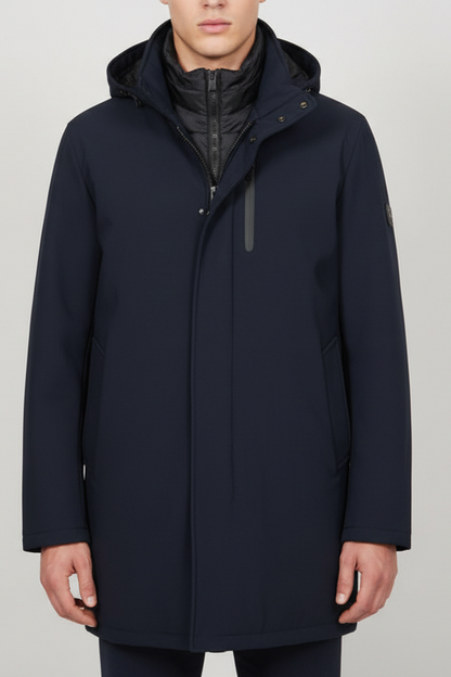 Men's 3/4-length hooded jacket - People of Shibuya - blue - PM888