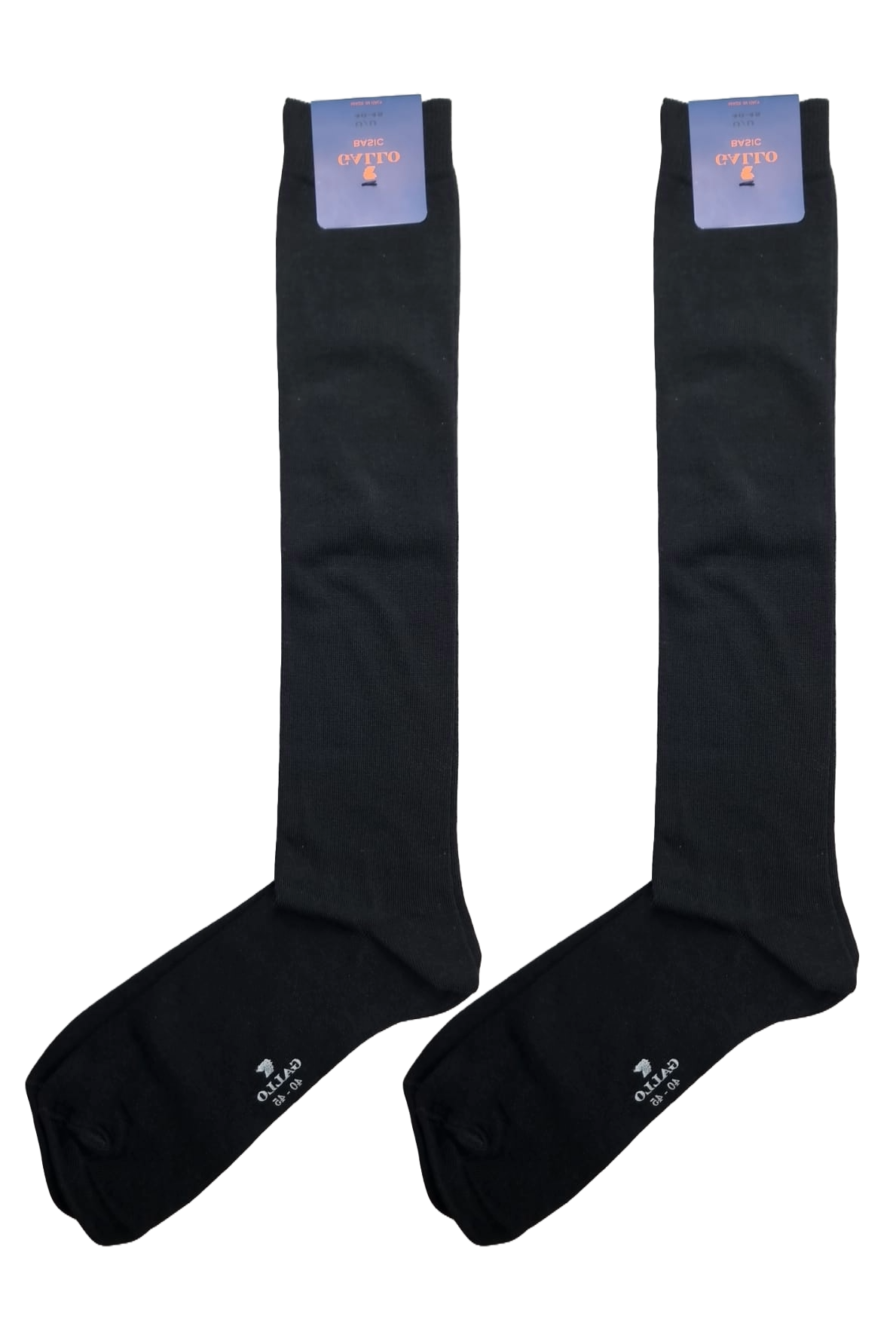 Calze Lunghe Uomo Gallo - Nero Tinta Unita