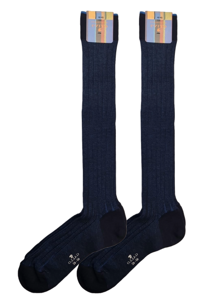 Calze Lunghe Uomo Gallo - A coste blu