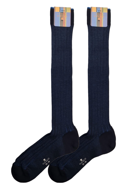Calze Lunghe Uomo Gallo - A coste blu