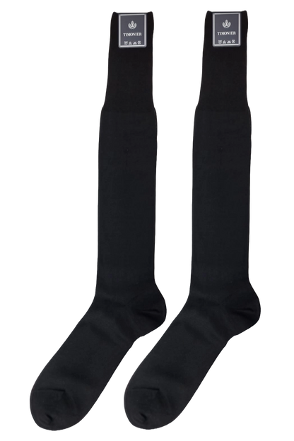 Calze Lunghe Uomo Timonier - Nero Tinta Unita - Cotone Karnak 100% Egiziano