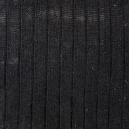 Calze Lunghe Uomo Timonier - A Coste Nero Tinta Unita - Cotone Karnak 100% Egiziano