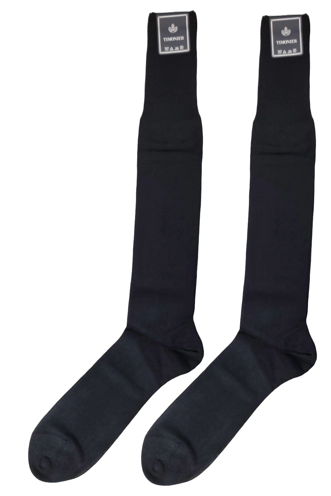 Men's Long Socks - Rooster - Solid Color Black