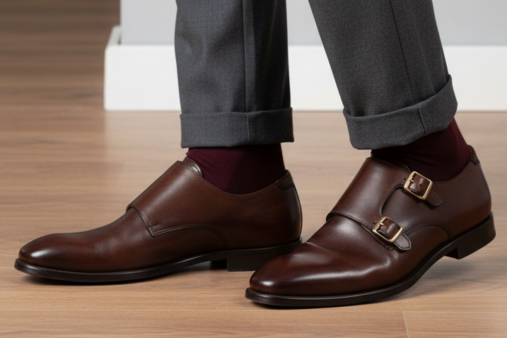 Calze Lunghe Uomo Timonier - Bordeaux Tinta Unita - Cotone Karnak 100% Egiziano