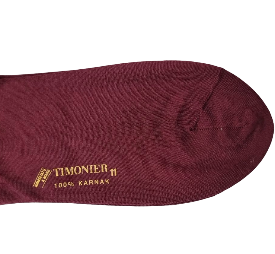 Calze Lunghe Uomo Timonier - Bordeaux Tinta Unita - Cotone Karnak 100% Egiziano