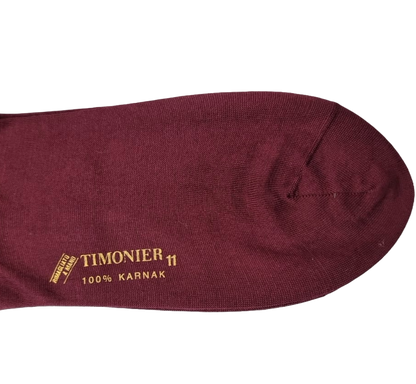 Calze Lunghe Uomo Timonier - Bordeaux Tinta Unita - Cotone Karnak 100% Egiziano
