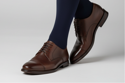 Calze Lunghe Uomo Timonier - Blu Tinta Unita - Cotone Karnak 100% Egiziano