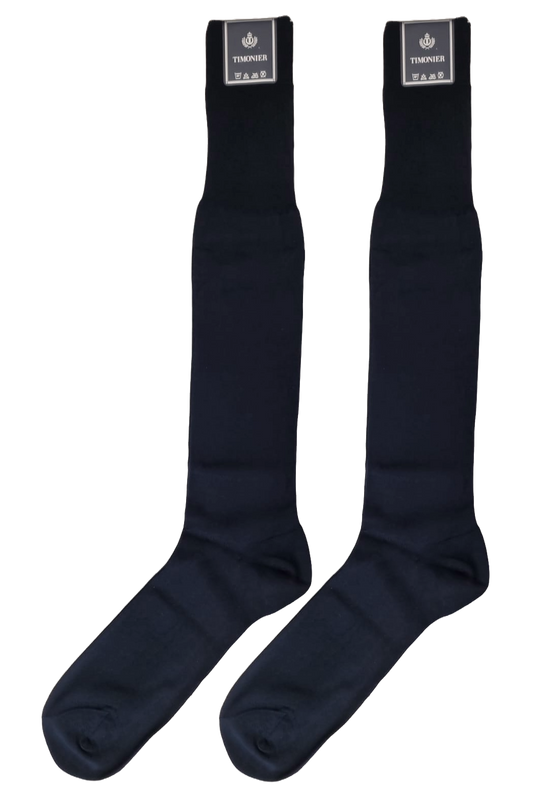 Calze Lunghe Uomo Timonier - Blu Tinta Unita - Cotone Karnak 100% Egiziano