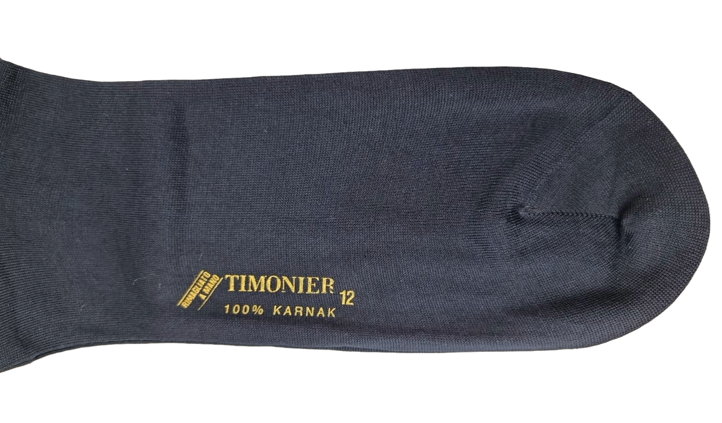 Calze Lunghe Uomo Timonier - Blu Tinta Unita - Cotone Karnak 100% Egiziano