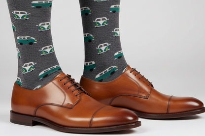 Calze lunghe Uomo Gallo - Fantasia pulmino Colore Pirite