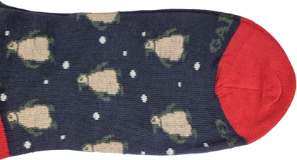 Men's Long Socks - Rooster - Fruit Pattern - Blue/Green