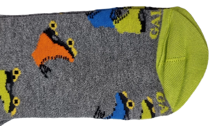 Men's Long Socks - Rooster - Fruit Pattern - Blue/Green