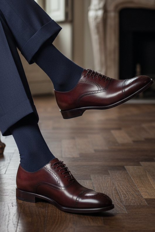 Calze Lunghe Uomo Gallo Grigio Asfalto - 100% Cotone Made in Italy Eleganti