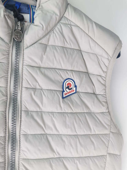 Smanicato uomo Invicta Gilet Piumino ICON con cappuccio beige e interno denim, abbigliamento moda uomo.