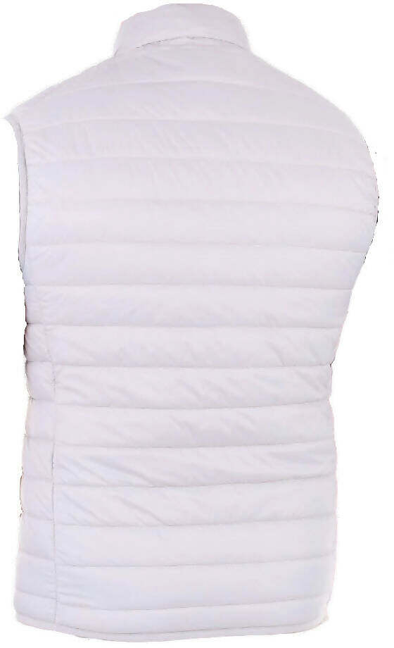 Smanicato uomo Invicta Gilet Piumino ICON con cappuccio beige, interno denim, abbigliamento moda uomo.