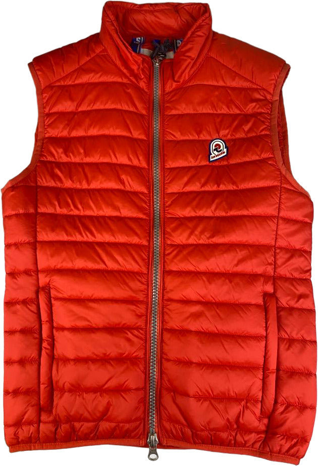 Gilet in piumino Invicta da uomo, modello ICON, colore rosso, con cappuccio, ideale per l'abbigliamento casual.