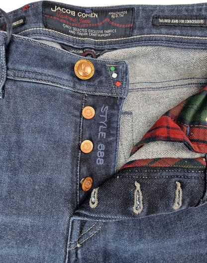 Jeans uomo Jacob Cohen J688 Comfort, 5 tasche, denim stretch italiano, moda uomo, abbigliamento denim di alta qualità